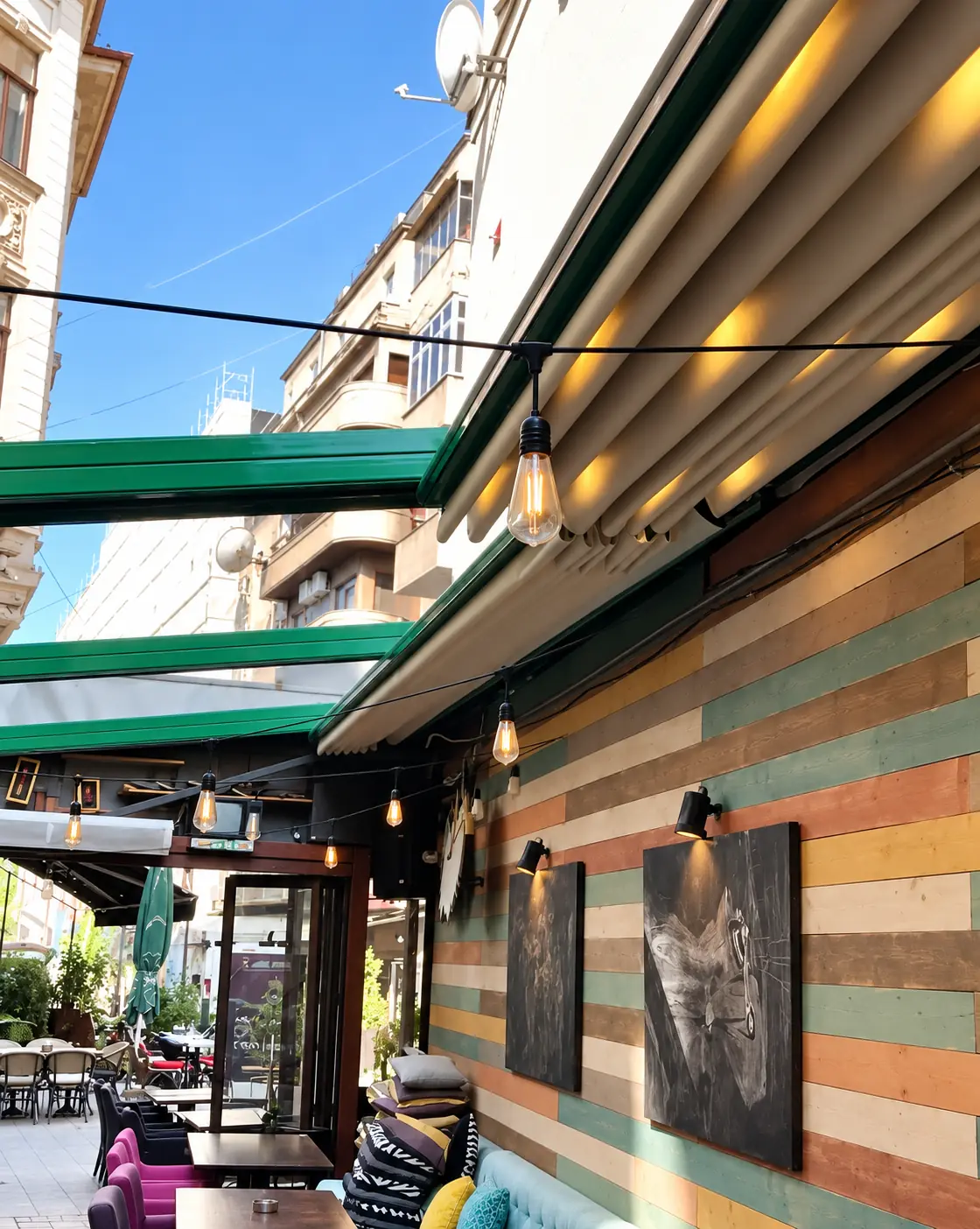 Pergolă Retractabilă Ibiza pentru Terasă HoReCa – Centrul Vechi, București